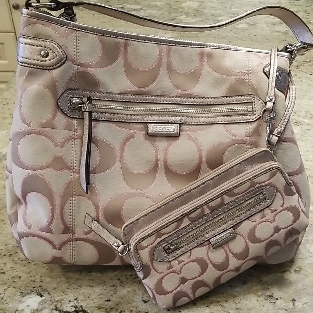 Coach Signature Beige and Brown Women's Bag Set